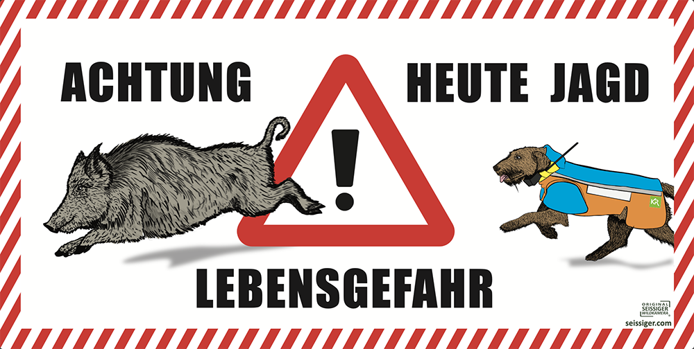 Warnbanner Drückjagd PVC 2m x 1m (Wildschwein)